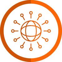 Globalization Line Orange Circle Icon vector