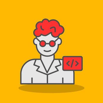 Programmer Filled Shadow Icon vector