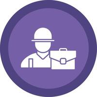 Worker Glyph Multi Circle Icon vector