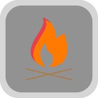 Fire Flat Round Corner Icon vector