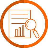 Forecast Analytics Line Orange Circle Icon vector