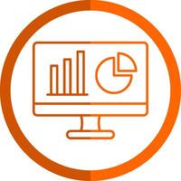 Dashboard Line Orange Circle Icon vector