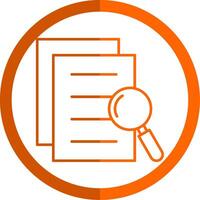 Data Gathering Line Orange Circle Icon vector