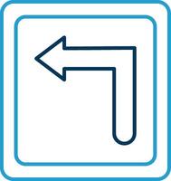 Turn Left Line Blue Two Color Icon vector