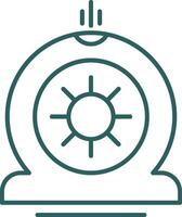 Flat Tire Line Gradient Round Corner Icon vector