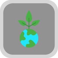 Earth Day Flat Round Corner Icon vector