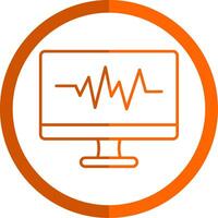 Frequency Line Orange Circle Icon vector