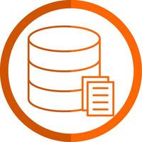 Data Line Orange Circle Icon vector