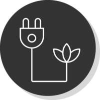 Eco Plug Line Grey Circle Icon vector