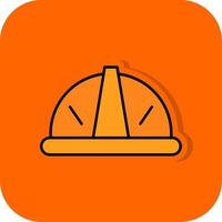 Helmet Filled Orange background Icon vector