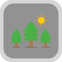 Pine Trees Flat Round Corner Icon vector