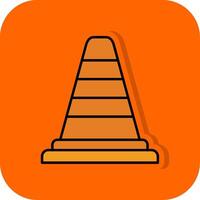 Traffic Cone Filled Orange background Icon vector