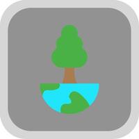 World Tree Flat Round Corner Icon vector