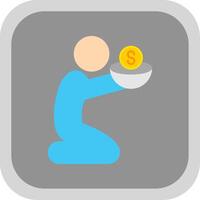 Poverty Flat Round Corner Icon vector