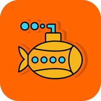 submarino lleno naranja antecedentes icono vector