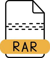 Rar Skined Filled Icon vector