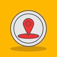 Location Filled Shadow Icon vector