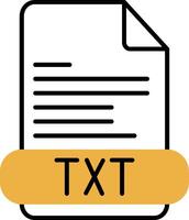 TXT desollado lleno icono vector