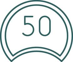 Speed Limit Line Gradient Round Corner Icon vector