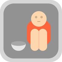 Hunger Flat Round Corner Icon vector