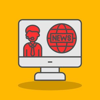 Broadcasting Filled Shadow Icon vector