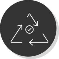 Recycle Line Grey Circle Icon vector