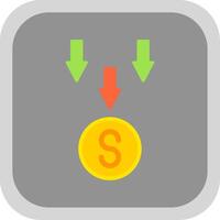 Bankruptcy Flat Round Corner Icon vector