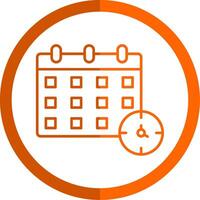 Schedule Line Orange Circle Icon vector