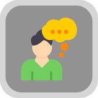 Dreaming Flat Round Corner Icon vector