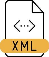 Xml Skined Filled Icon vector