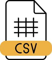 Csv Skined Filled Icon vector