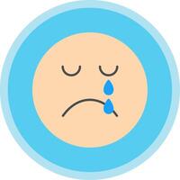 Crying Flat Multi Circle Icon vector