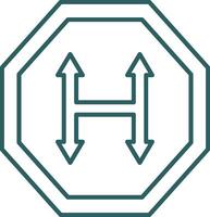 Junction Line Gradient Round Corner Icon vector
