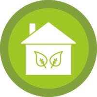 Eco Home Glyph Multi Circle Icon vector