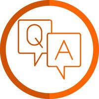 Question And Answer Line Orange Circle Icon vector