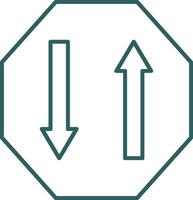 Two Way Line Gradient Round Corner Icon vector