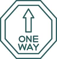 One Way Line Gradient Round Corner Icon vector