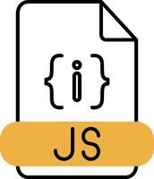 Js Format Skined Filled Icon vector