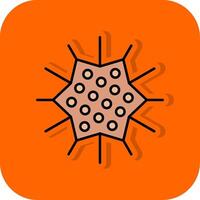 Sea Urchin Filled Orange background Icon vector