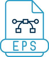 eps línea azul dos color icono vector