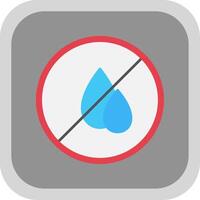 Water Scarcity Flat Round Corner Icon vector