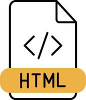 Html Skined Filled Icon vector