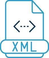 Xml Line Blue Two Color Icon vector