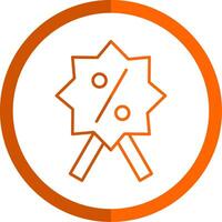 Discount Badge Line Orange Circle Icon vector