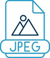 Jpeg Line Blue Two Color Icon vector