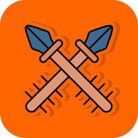 Harpoon Filled Orange background Icon vector