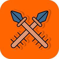 Harpoon Filled Orange background Icon vector