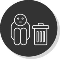 Scavenger Line Grey Circle Icon vector