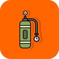 Oxygen Tank Filled Orange background Icon vector