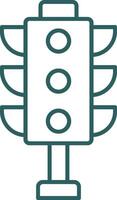 Traffic Lights Line Gradient Round Corner Icon vector